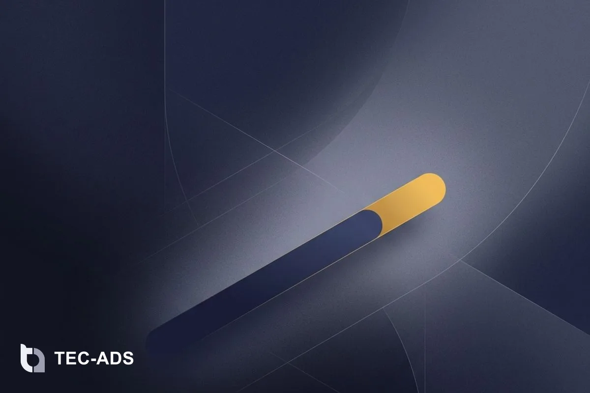 Minimalist abstract capability spectrum bar showing a transition from deep navy to gold.