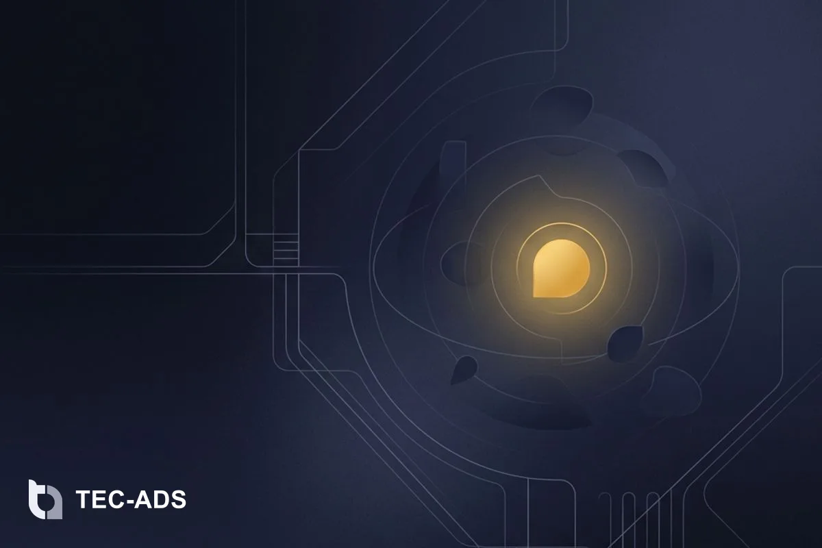 Abstract composition showing a bright gold core feeding an outward distribution loop.